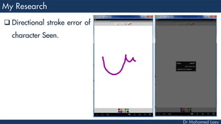  Directional stroke error of
character Seen.