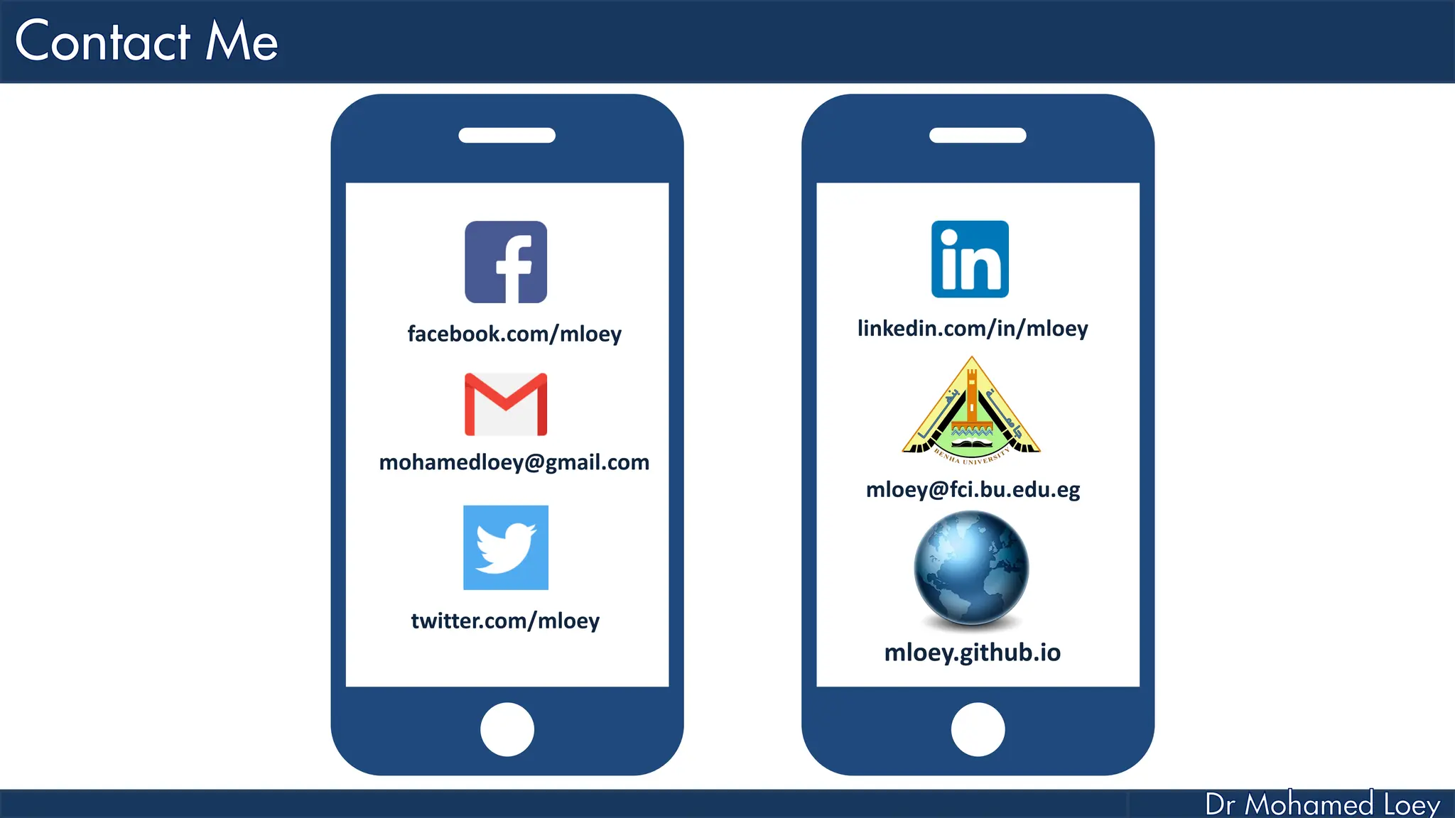 facebook.com/mloey mohamedloey@gmail.com twitter.com/mloey linkedin.com/in/mloey mloey@fci.bu.edu.eg mloey.github.io 