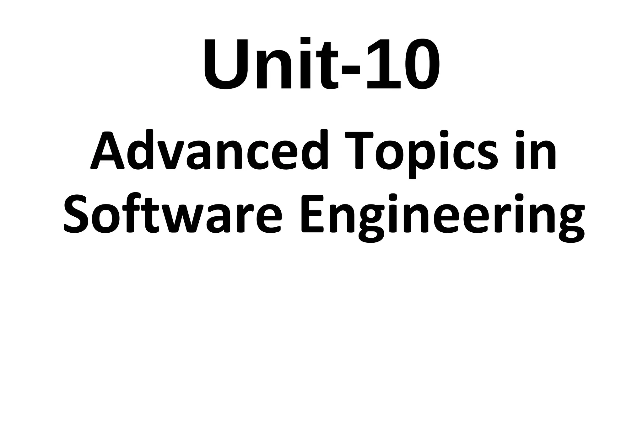 Advanced topics in software engineering | PPT