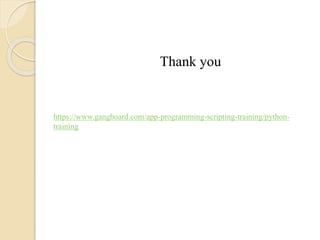 Advanced topics with python | PPT