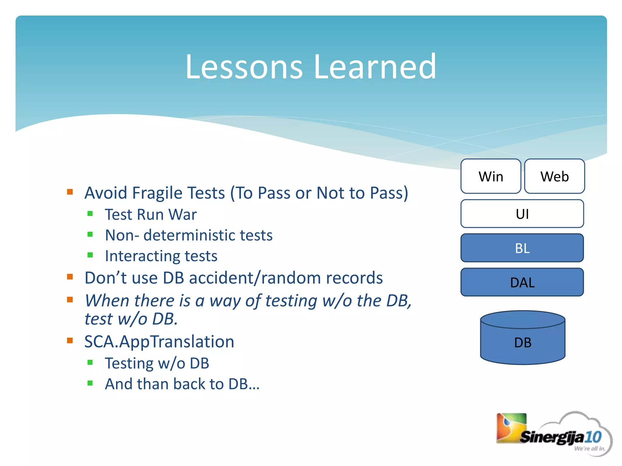 Dbunit Testing Example Advanced unit testing – real life examples and mistakes | PPTX