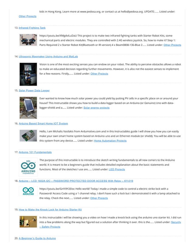 Advanced view arduino projects list use arduino for projects | PDF
