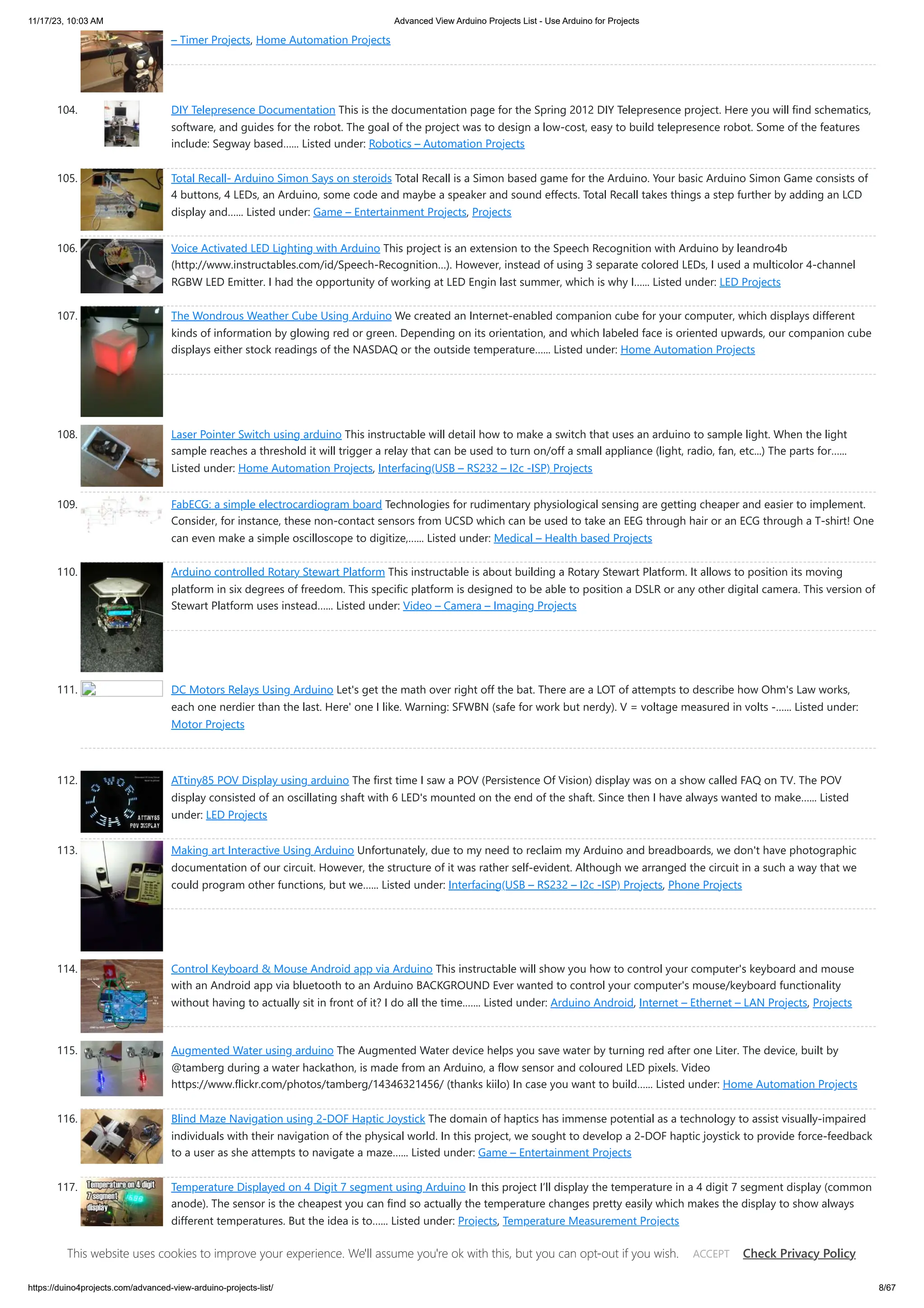 Advanced View Arduino Projects List - Use Arduino for Projects.pdf
