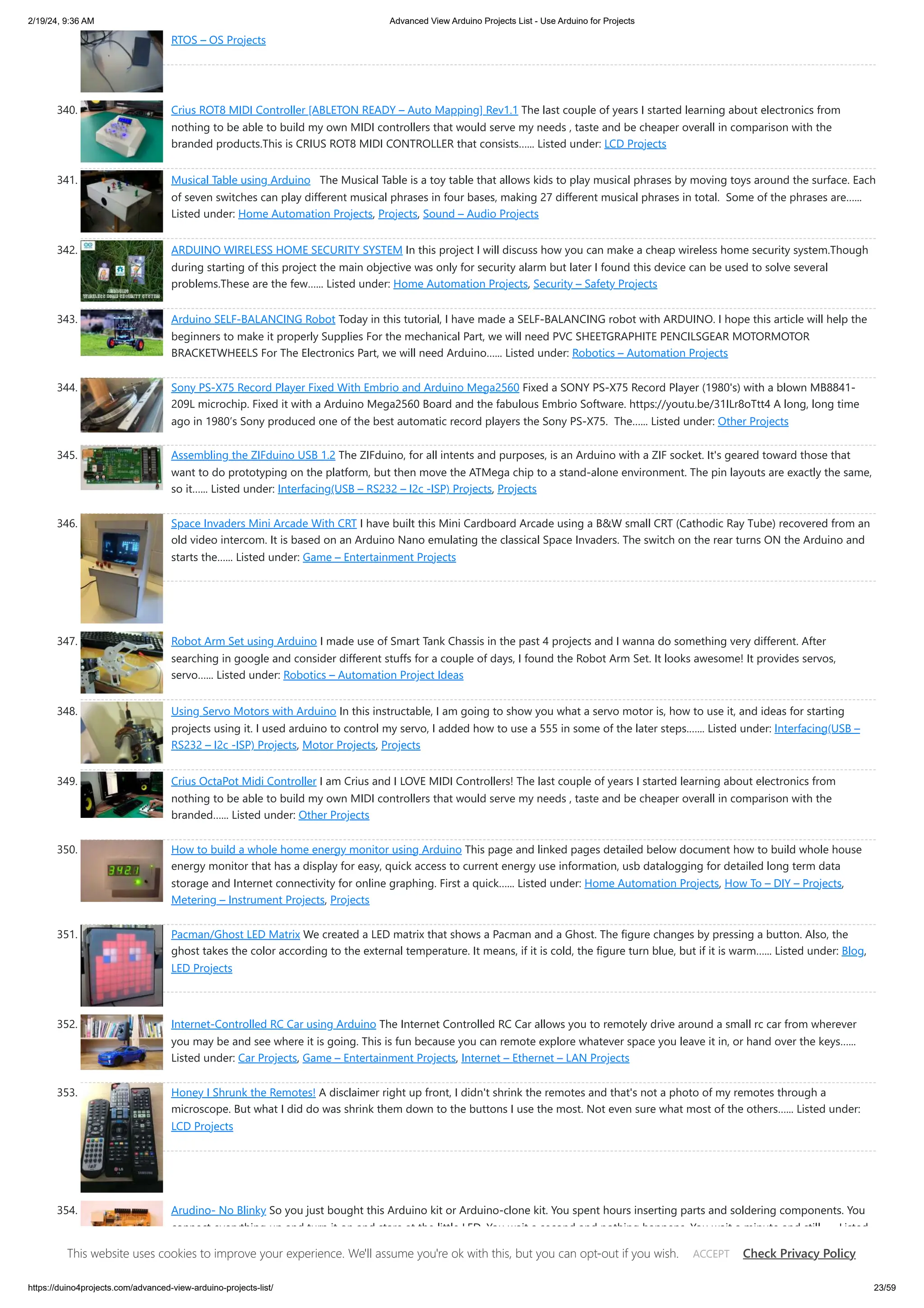 Advanced View Arduino Projects List - Use Arduino for Projects 1.pdf