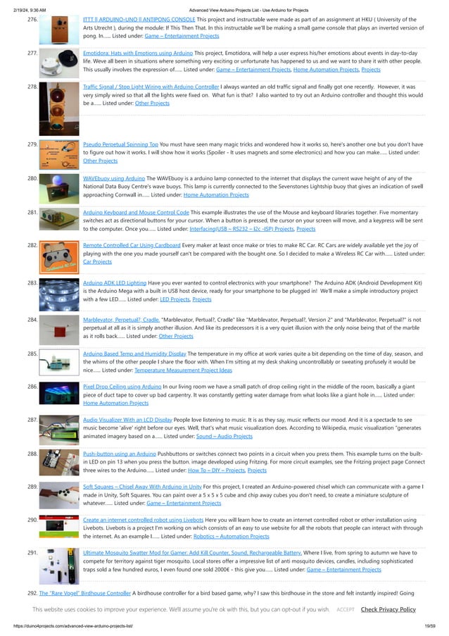 Advanced View Arduino Projects List - Use Arduino for Projects 1.pdf
