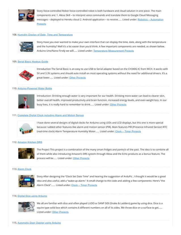 Advanced view arduino projects list use arduino for projects (2) | PDF
