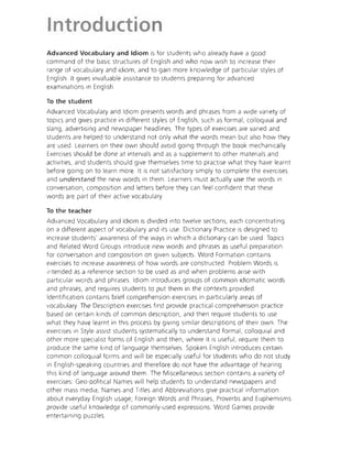 Advanced Vocabulary & Idiom.