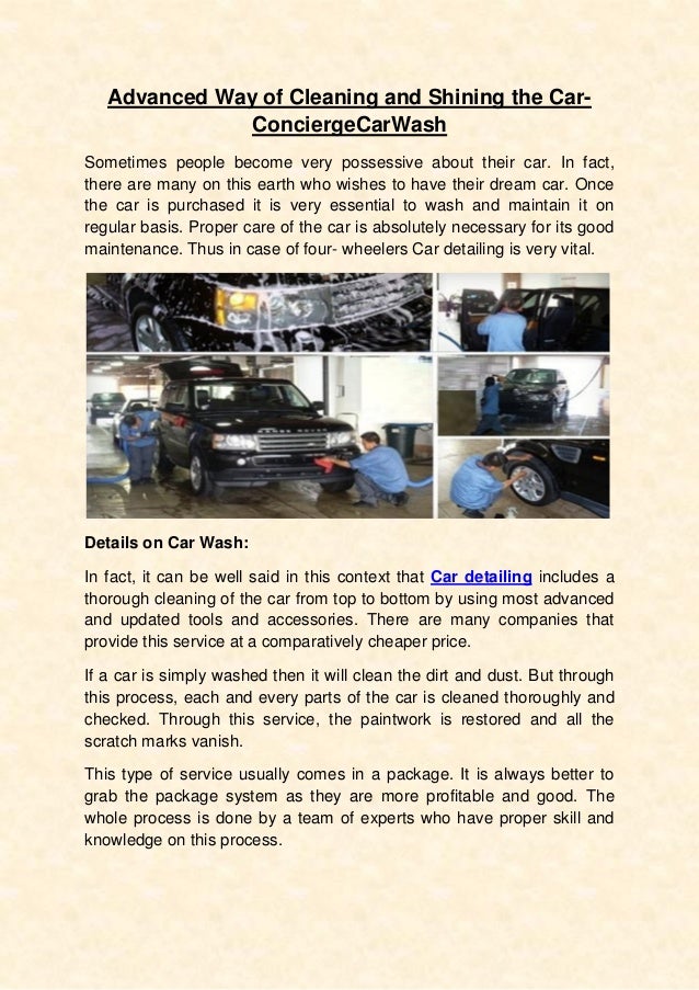Advanced way of cleaning and shining the car concierge carwash