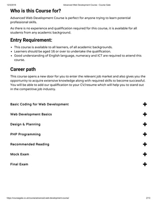 Advanced Web Development Course - Course Gate | PDF | Web Development ...