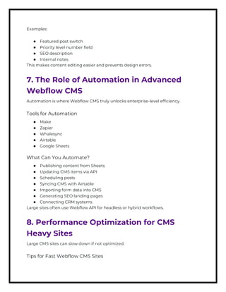 Advanced Webflow CMS Guide for Designers & Devs | PDF