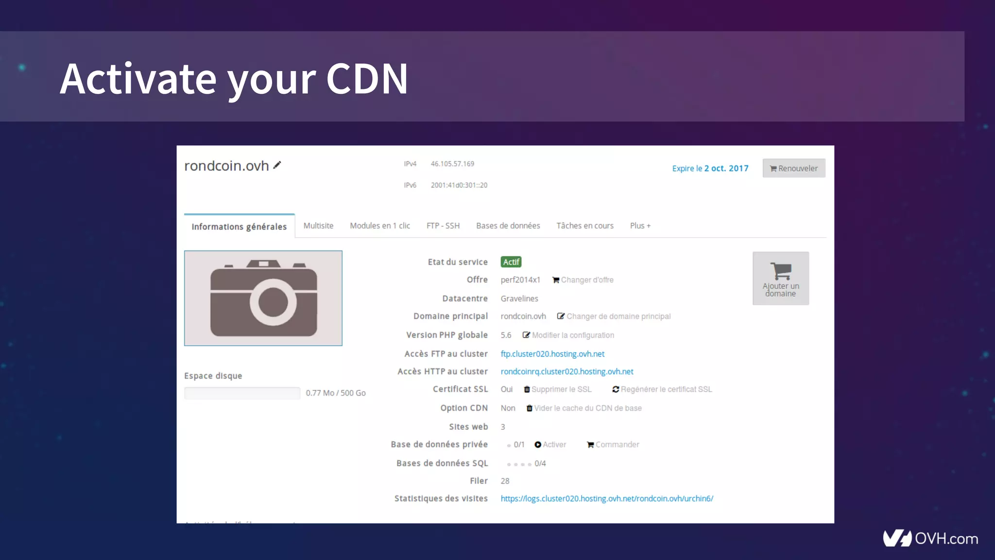 Activate your CDN
 