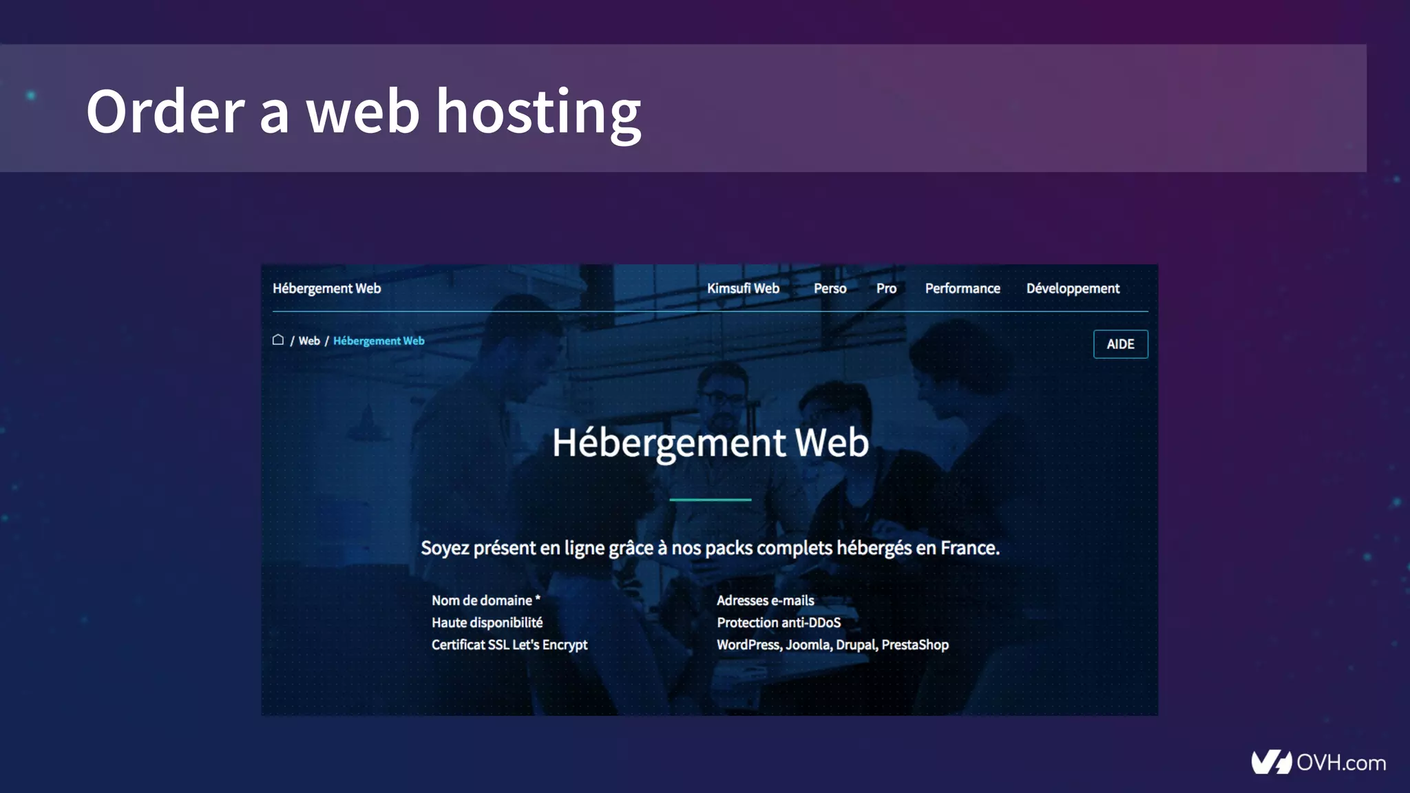 Order a web hosting
 