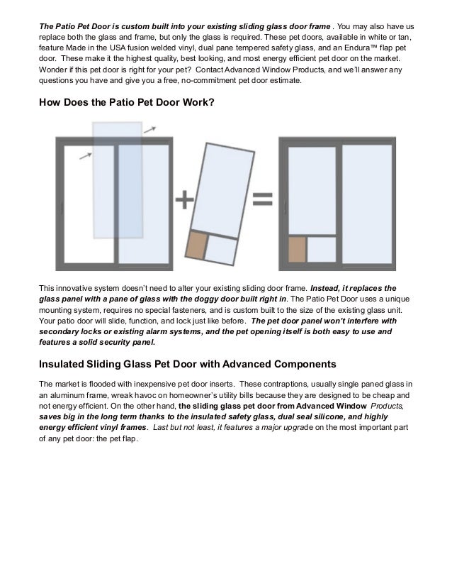 Sliding Glass Pet Doors From Advanced Window Products