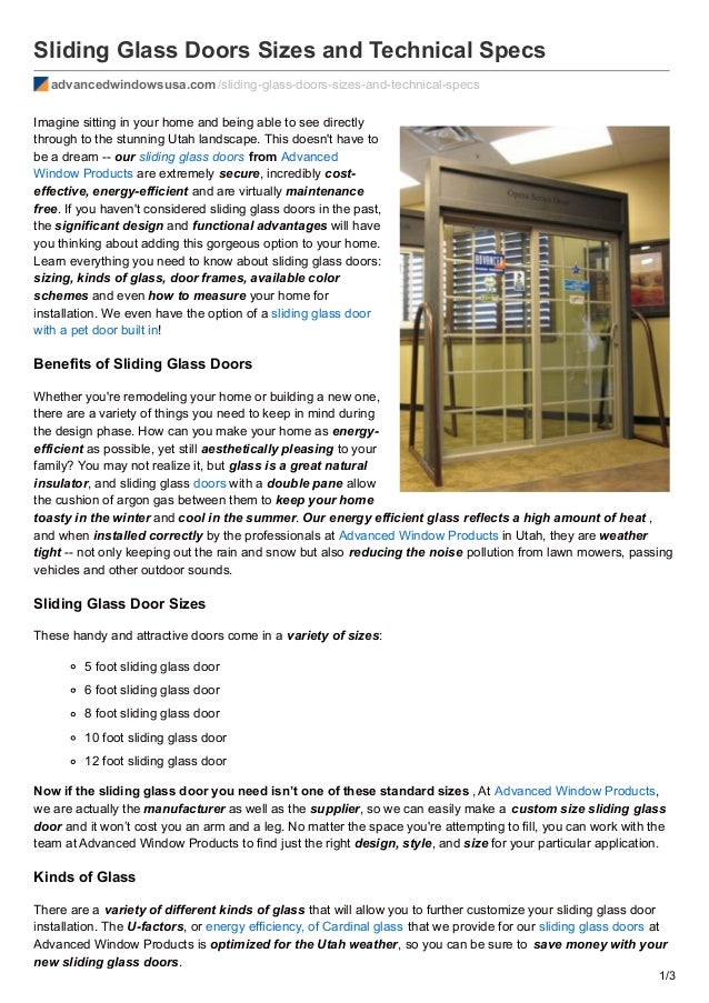 Sliding Glass Doors Sizes And Technical Specs