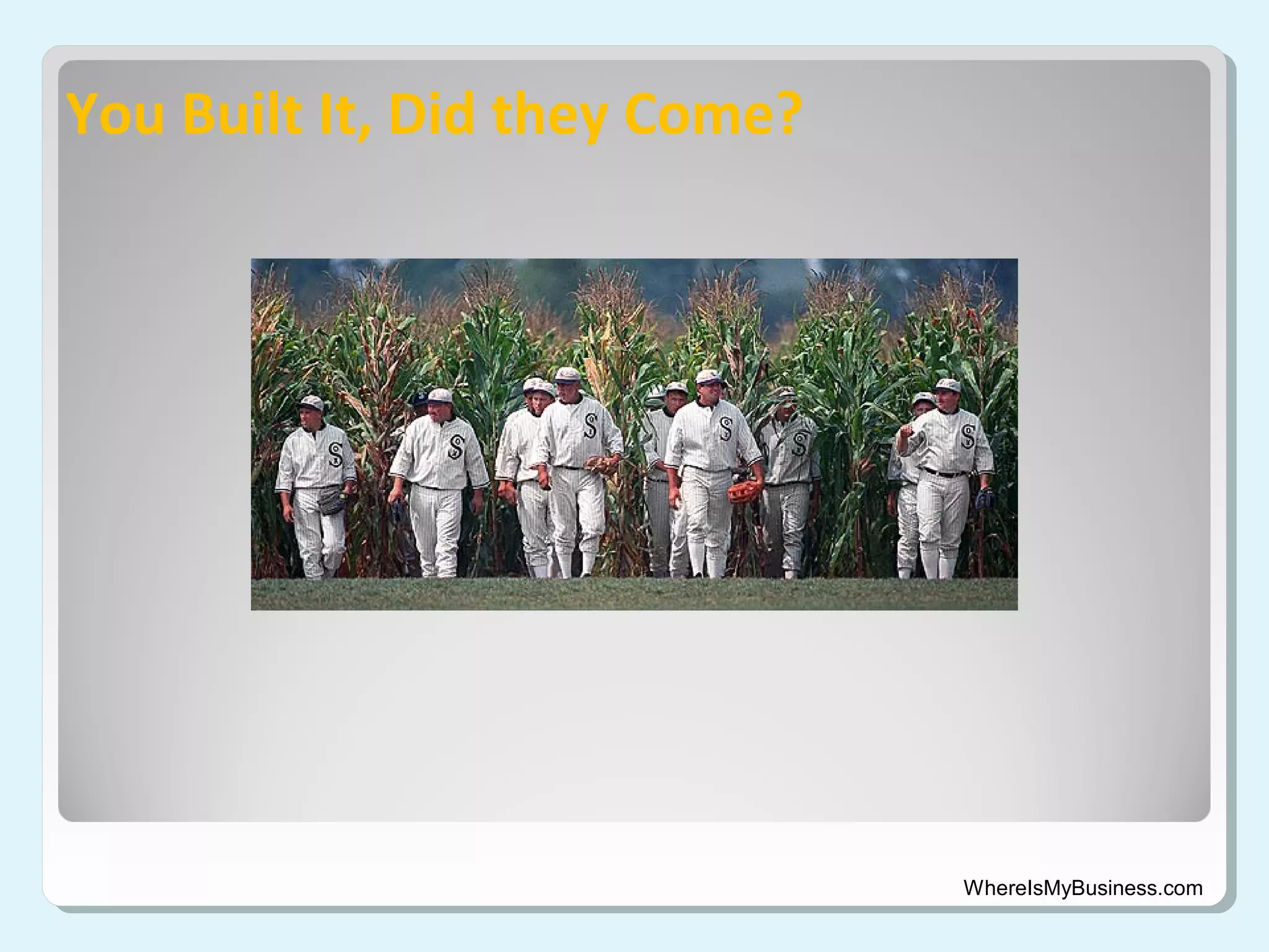 You Built It, Did they Come?

WhereIsMyBusiness.com

 