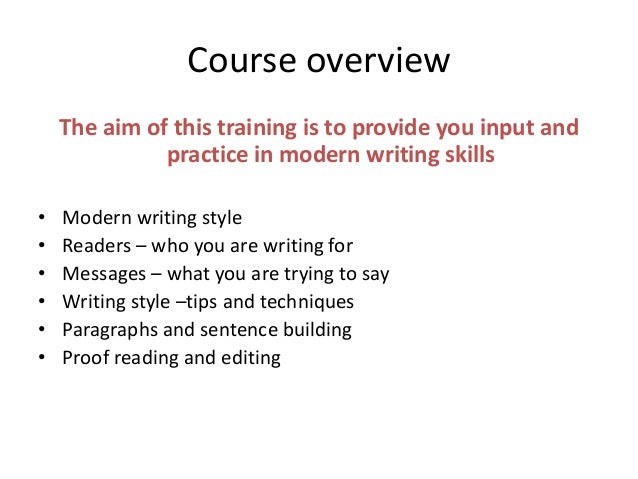 Advanced writing skills sample slides