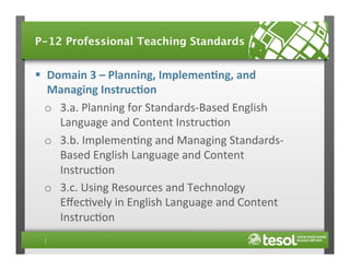 Advancing English Language Teaching through TESOL Standards | PDF
