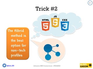 @kom_256
20
Trick #2
20
Advance IBM Connections - IFRAMES!
The Hibrid
method is
the best
option for
non-tech
profiles
 