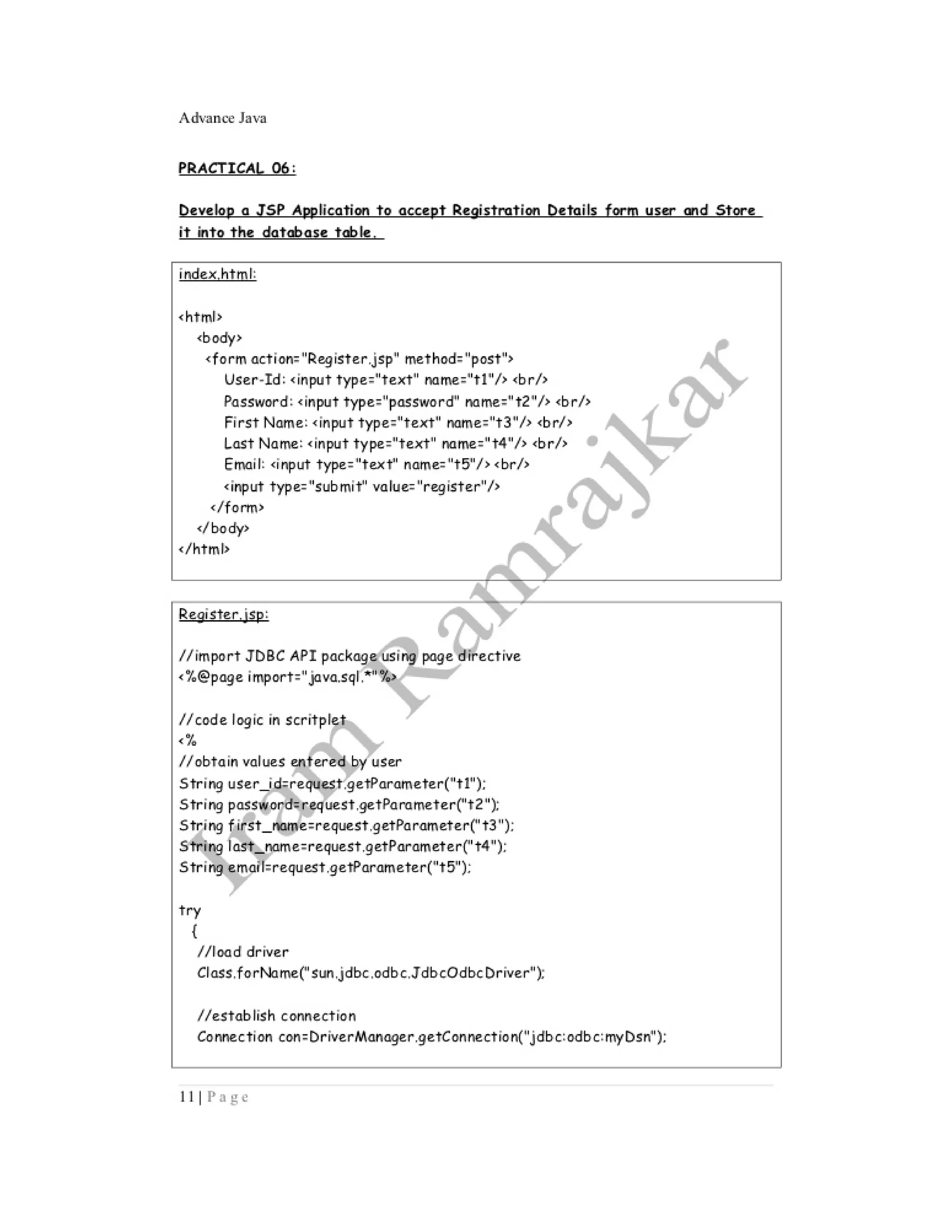 Advance java practical ty bscit sem 5