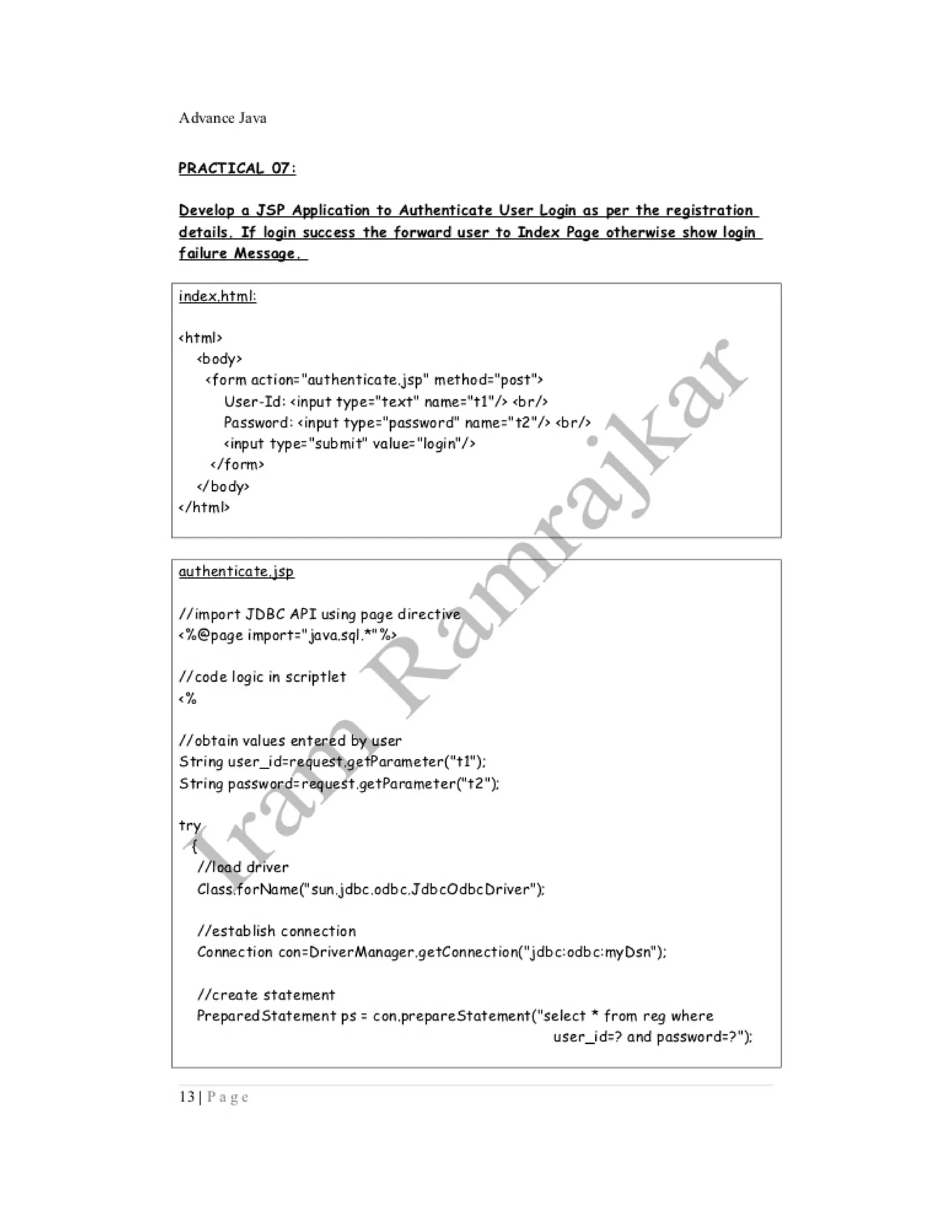 Advance java practical ty bscit sem 5
