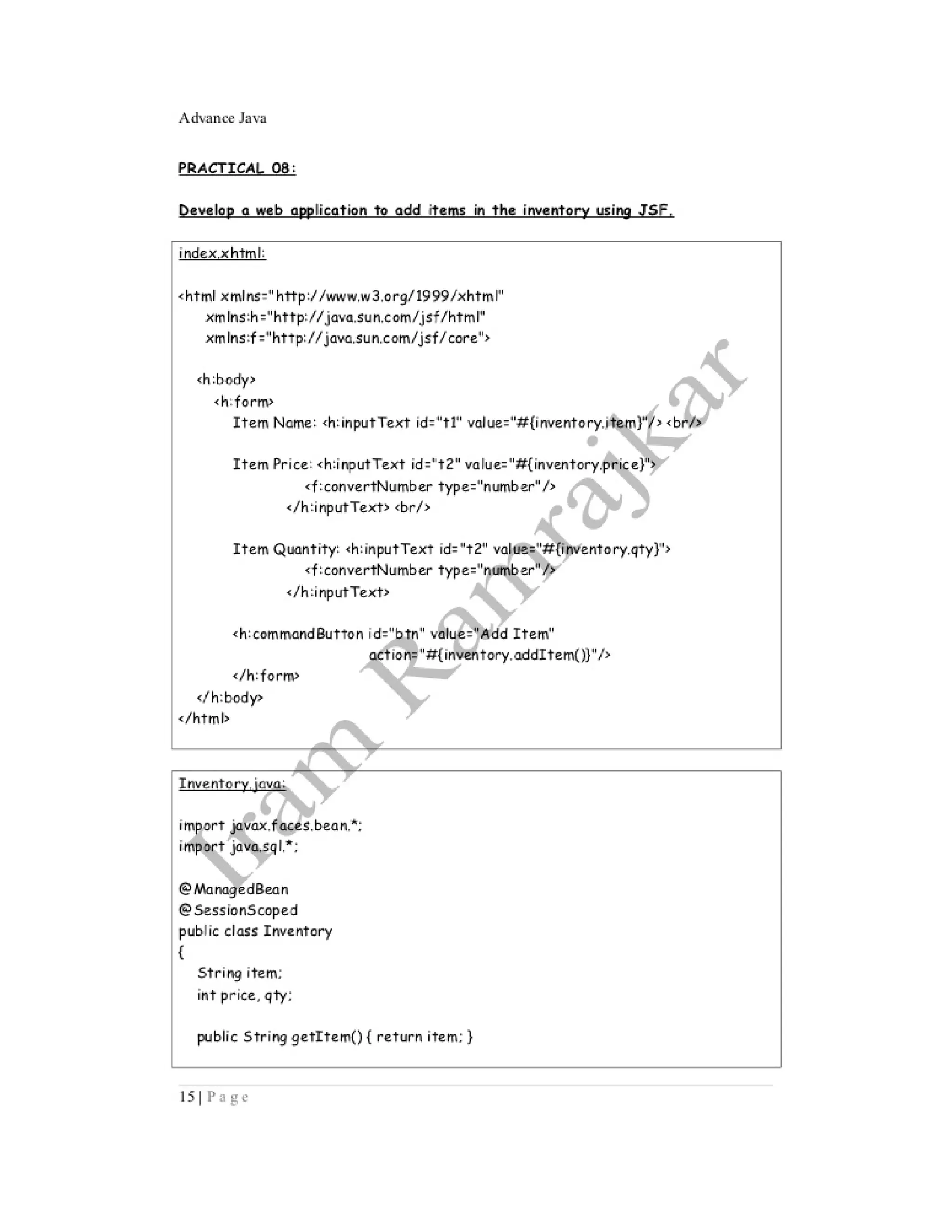 Advance java practical ty bscit sem 5
