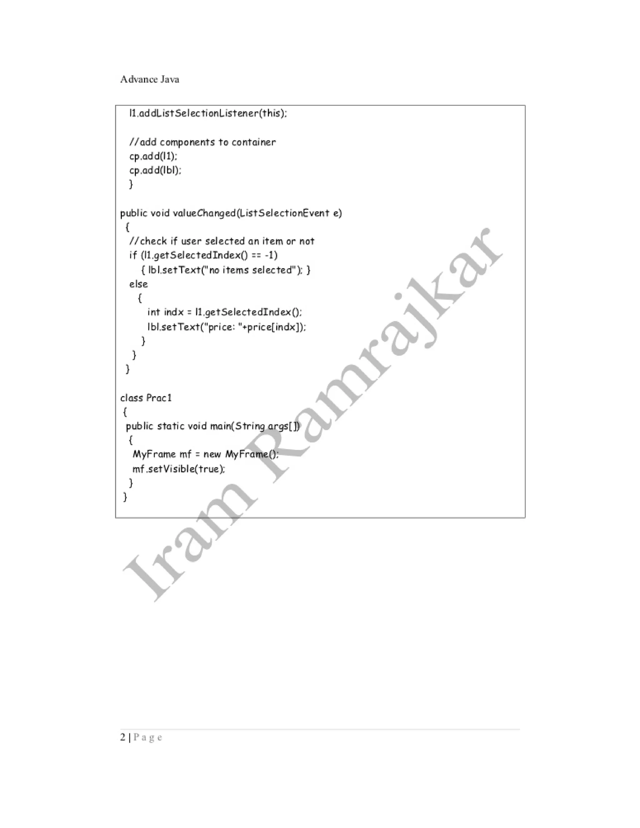 Advance java practical ty bscit sem 5