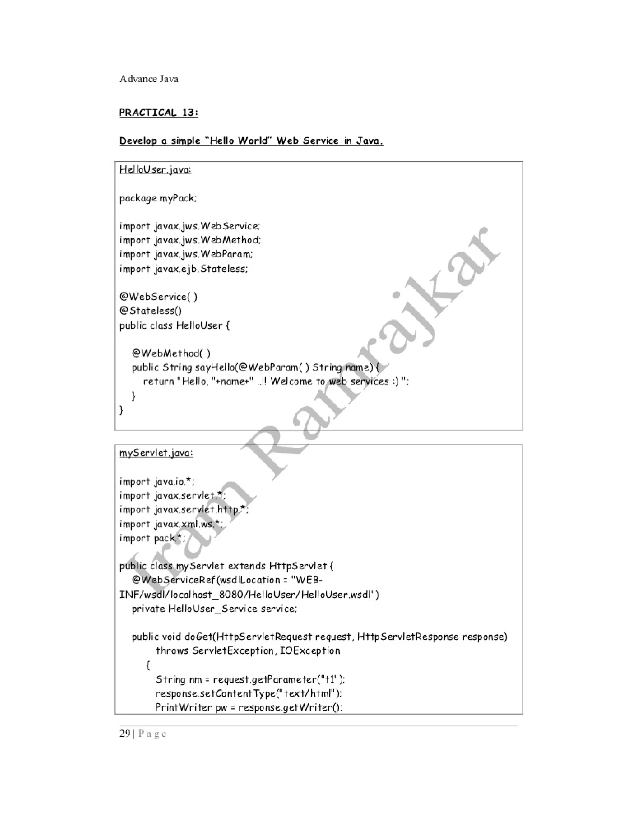Advance java practical ty bscit sem 5