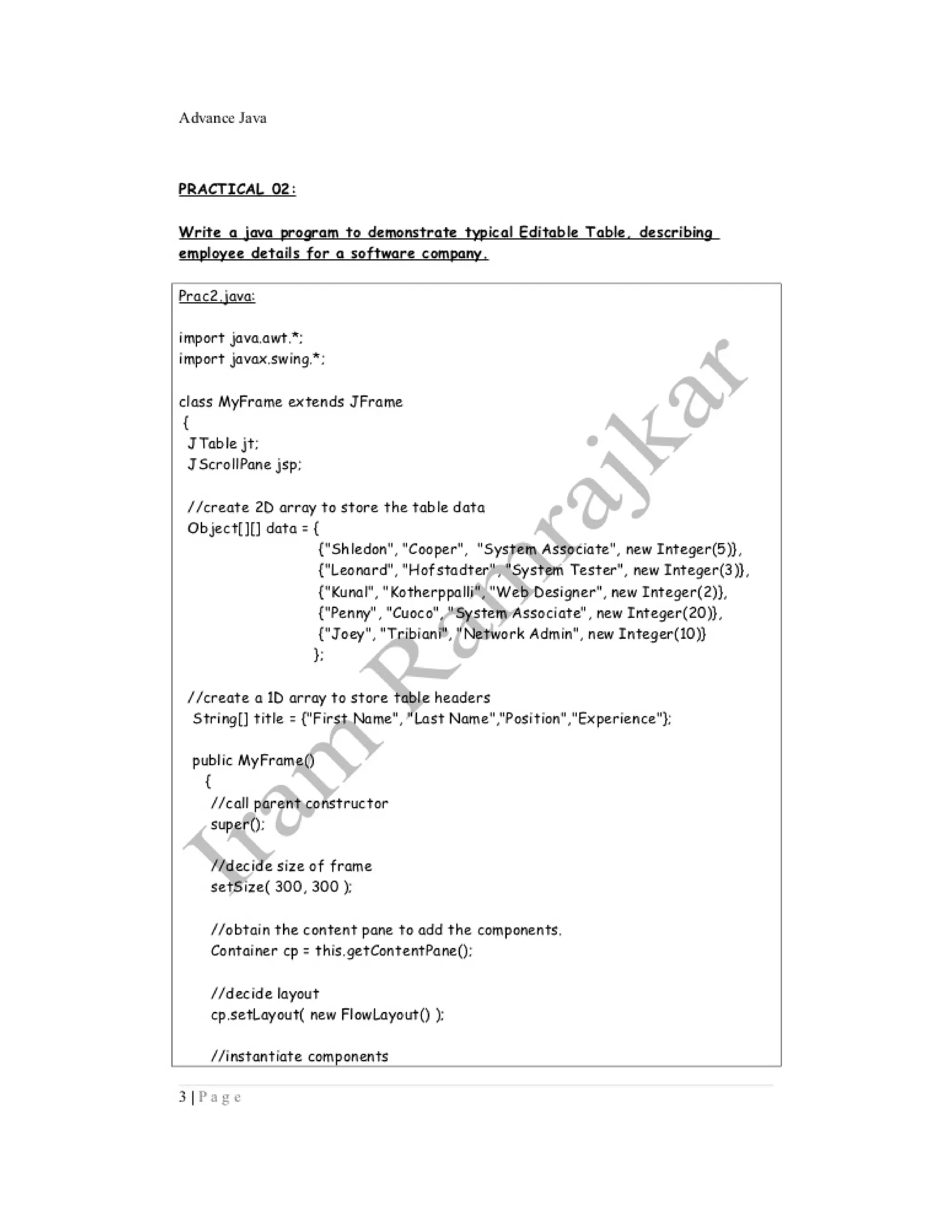 Advance java practical ty bscit sem 5