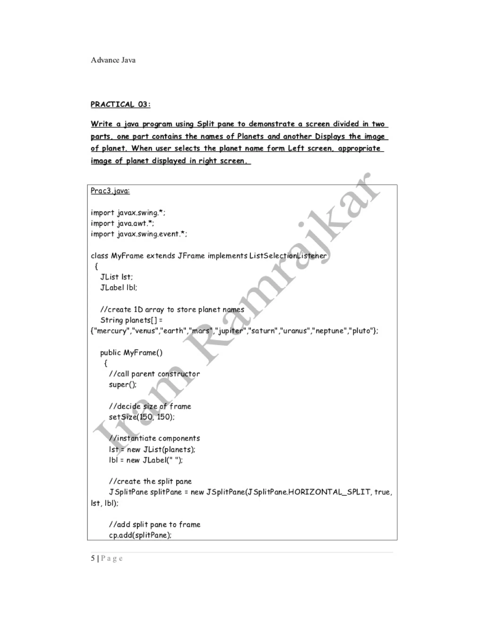 Advance java practical ty bscit sem 5