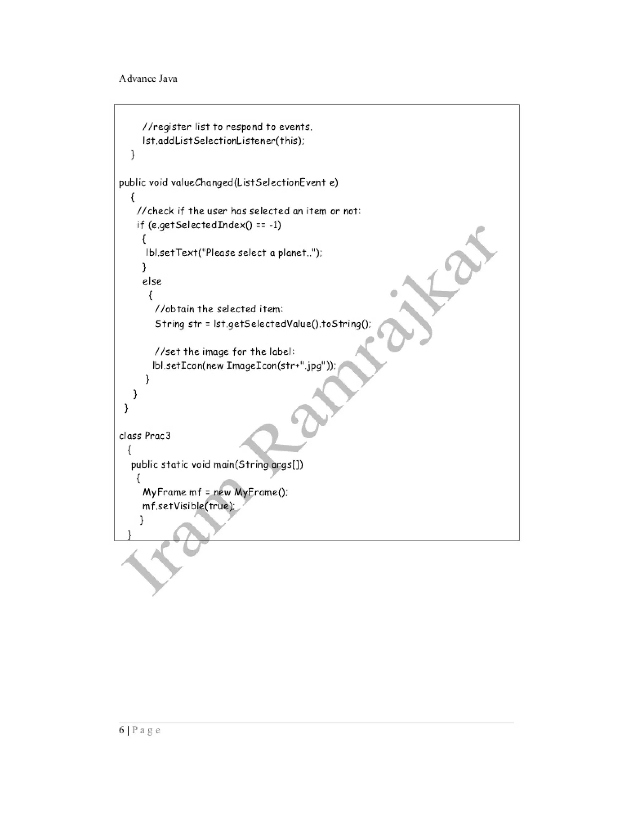 Advance java practical ty bscit sem 5