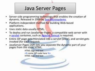 Advance Java Topics (J2EE) | PPTX