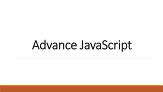 Advance JavaScript PDF | PPT
