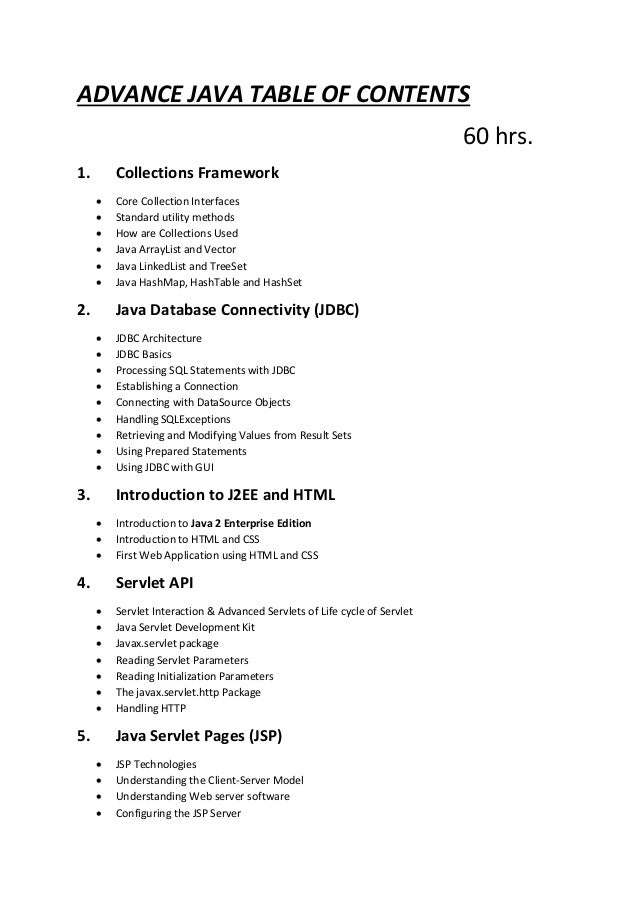 Complete Advance java syllabus For Programmers