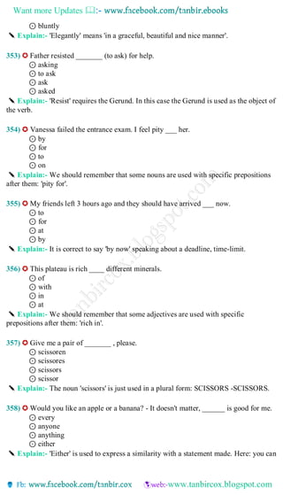 Advance level grammar tests with explain