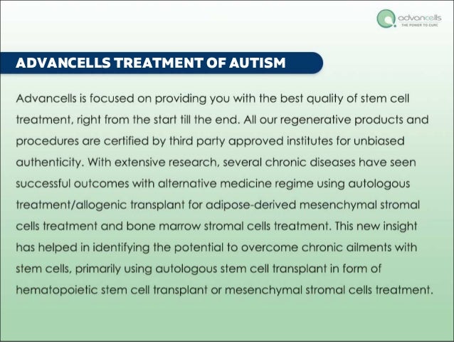 ADVANCELLS TREATMENT OF AUTISM