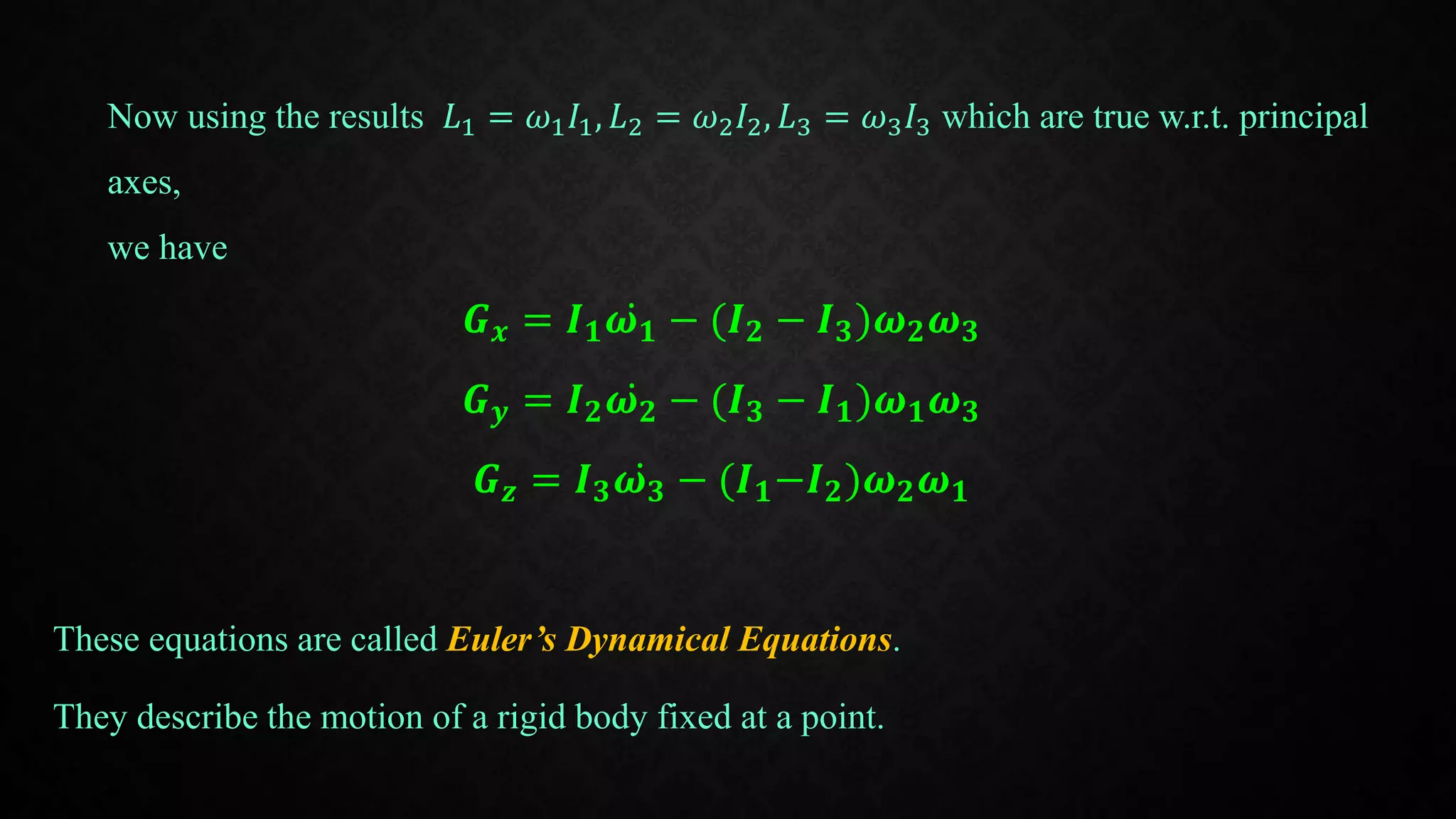 Rigidity In Space Example MOTION OF A RIGID BODY IN SPACE | PPTX