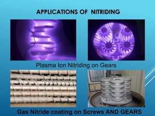 APPLICATIONS OF NITRIDING
7
Plasma Ion Nitriding on Gears
Gas Nitride coating on Screws AND GEARS
 