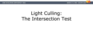 Light Culling:
The Intersection Test
 