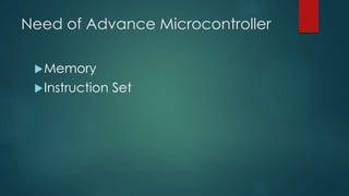 Need of Advance Microcontroller
Memory
Instruction Set
 