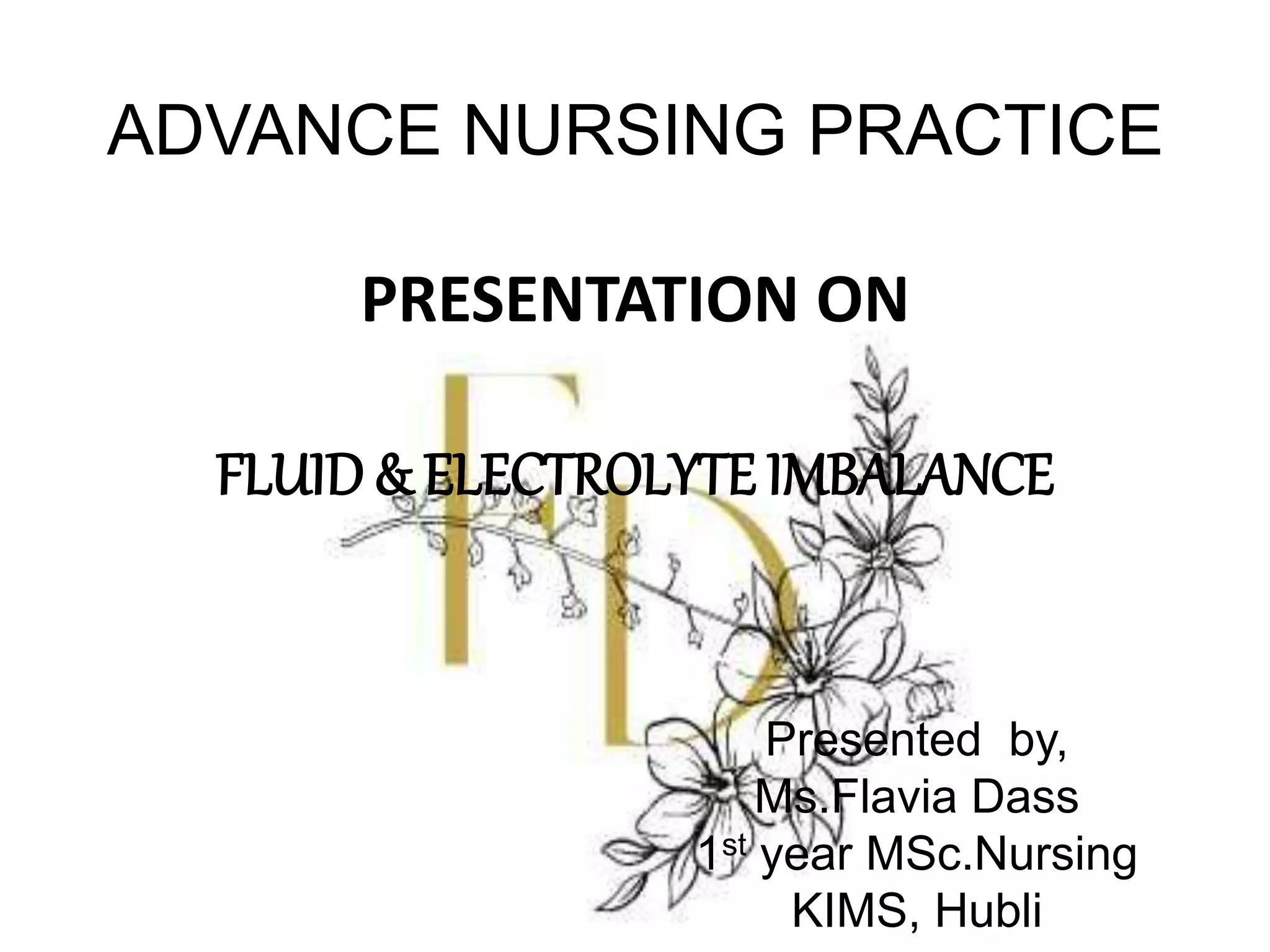 FLUID & ELECTROLYTE IMBALANCE PPT