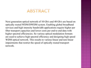 Advance optical modulation formats | PPTX