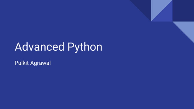 Advance python | PPT