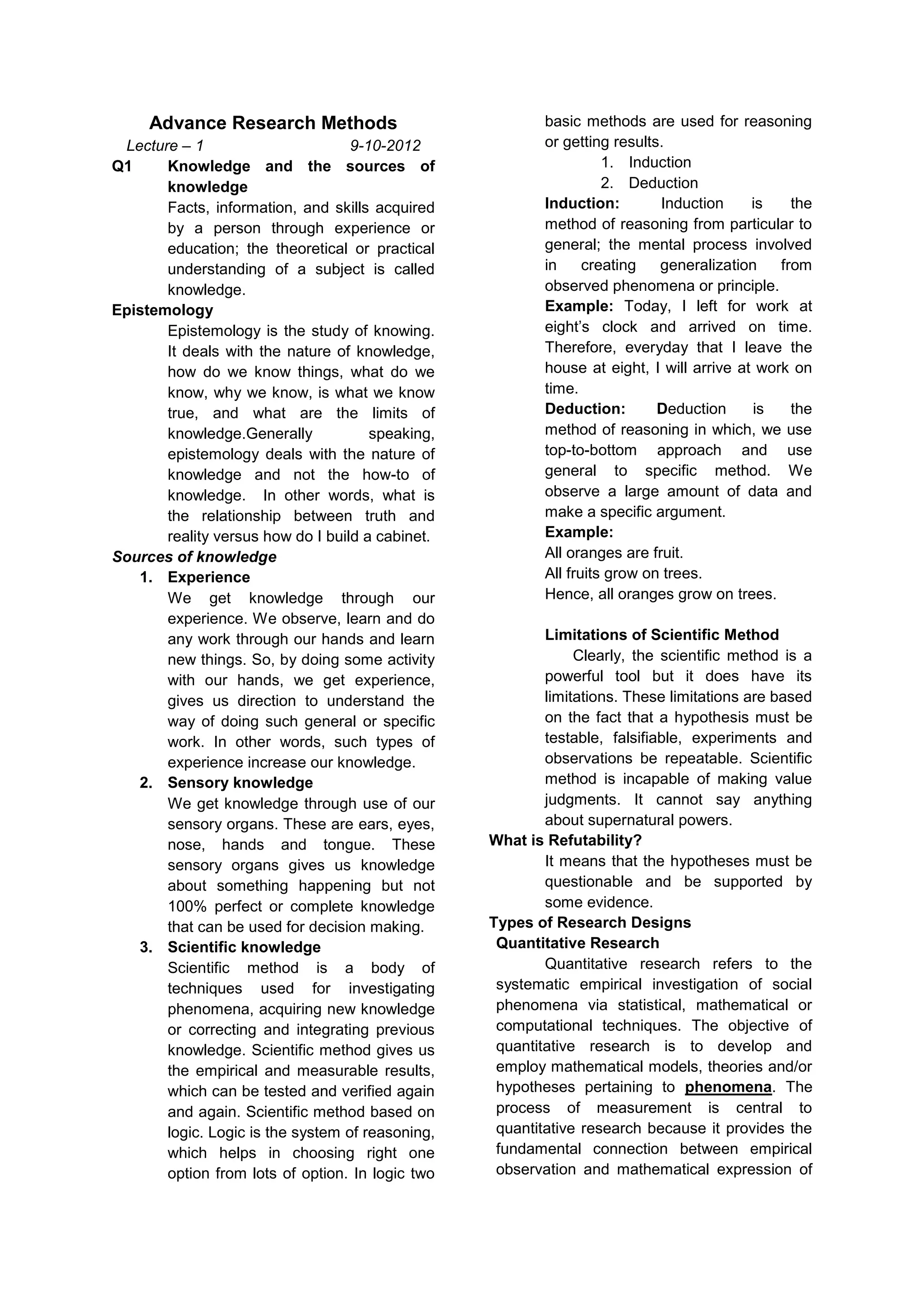 Advance research methods | PDF