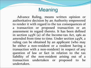 Advance Ruling | PPT
