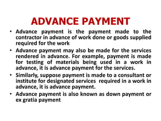 Advance Payments in Works | PPT