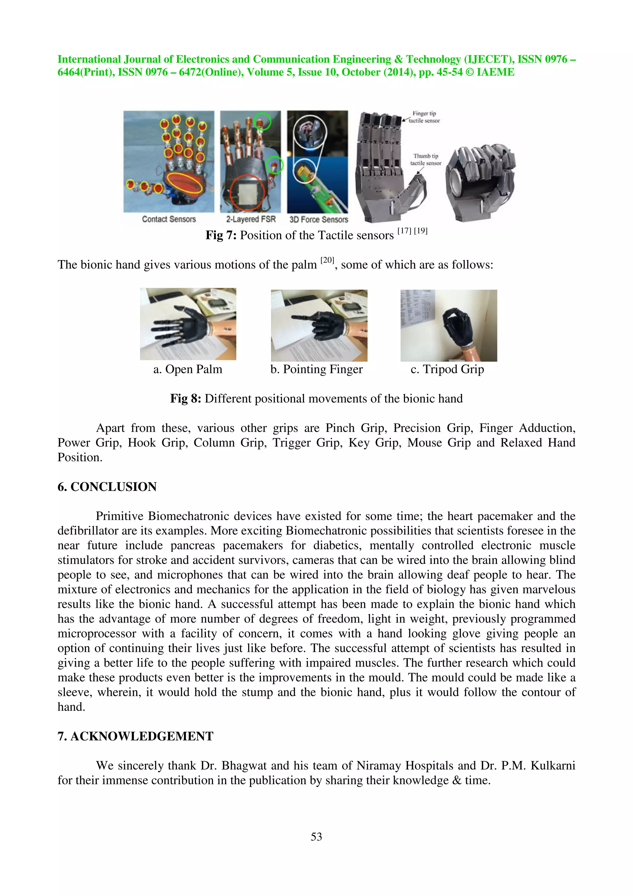 Advances and development in biomechatronics introduction to arm ...
