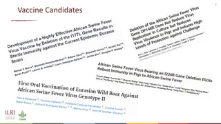 New developments in vaccines against African swine fever