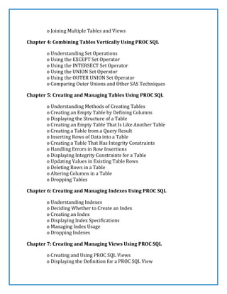 Advance sas syllabus | Sas Training in Chennai | PDF