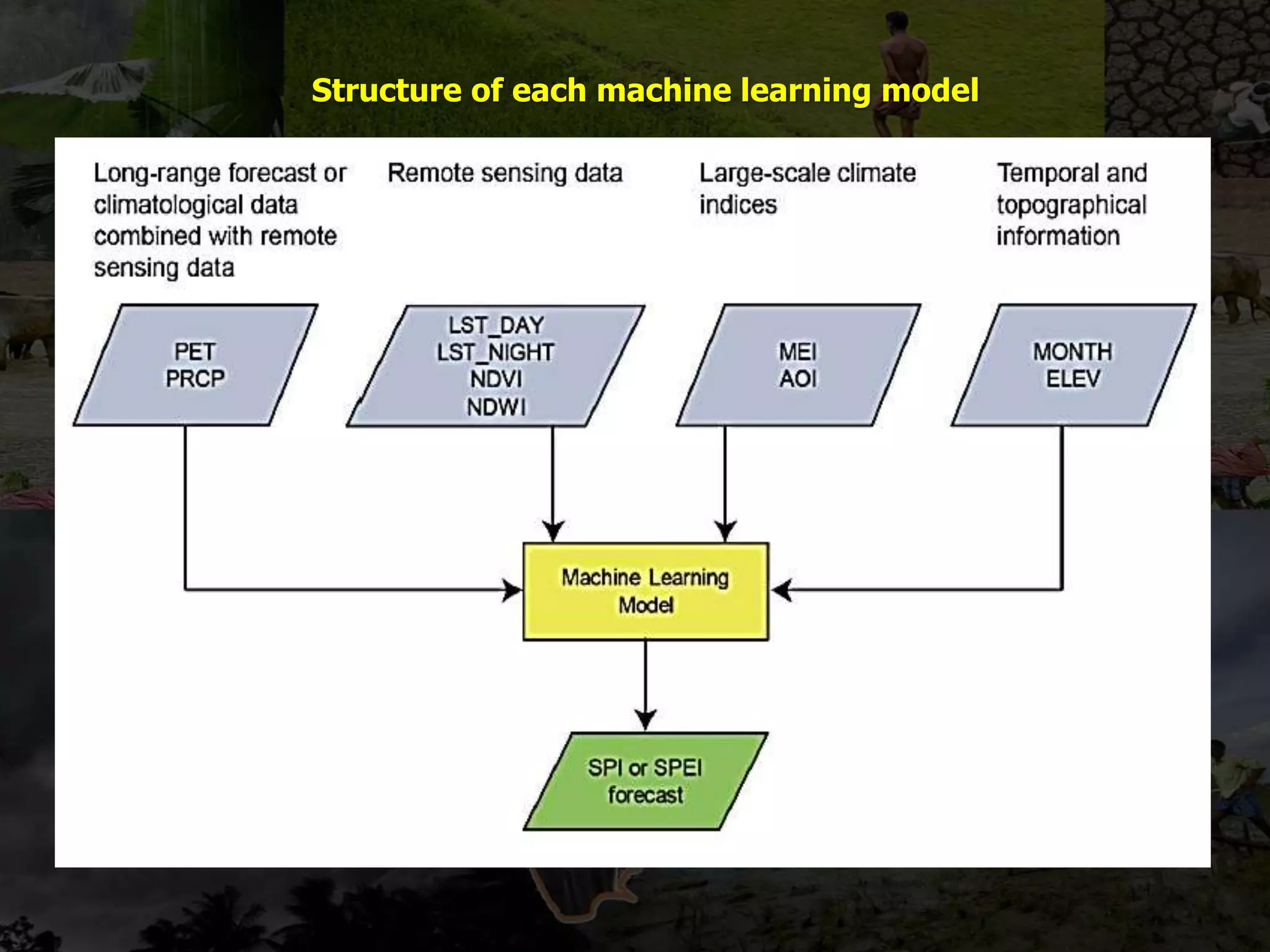 Structure of each machine learning model
 