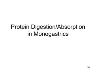 Protein Digestion/Absorption
in Monogastrics
144
 